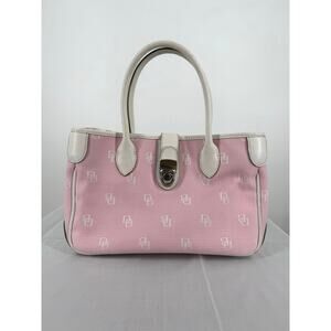 Vintage Dooney & Bourke Signature Canvas and Leather Satchel